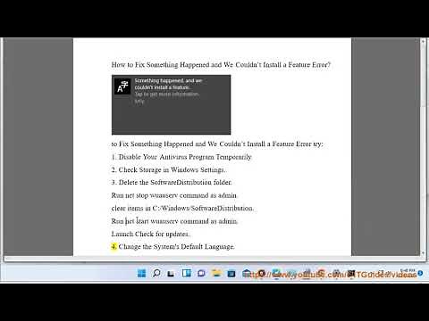 Fix Something Happened & We Couldn’t Install a Feature Error in Windows 11/10