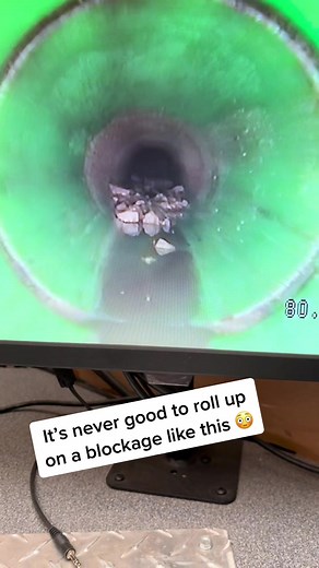 🤯 #blockedsewer #sewerproblems #sewerinspection #cctvinspections #sewergirl #sewerlife #sewerflushing #sewercleaning #constructiontiktok