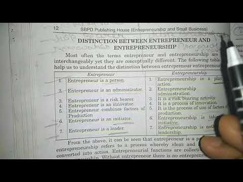 Difference between Entrepreneur and Entrepreneurship..Topic of BBA MBA Bcom.