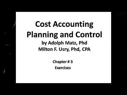 cost accounting planning and control 7th edition solutions chapter 3 (Exercises 1,2 and 3))