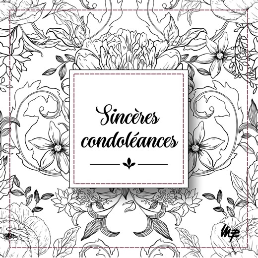 Printable Sympathy Card - Black Template - Etsy