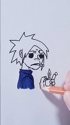 GORILLAZ | 2-D | Drawing Time Lapse #draw