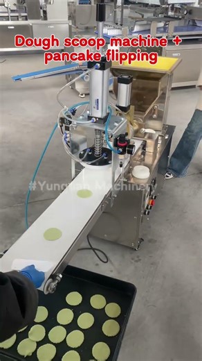 Pneumatic dough machine + pancake flattener can make thin pancakes #dough machine #food machinery