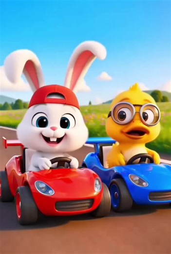 Bunny having fun in the car with his friends 🚗😄🎉 #ukparents #nurseryrhymes #toddlersoftiktok #kidsanimation #foryouuk