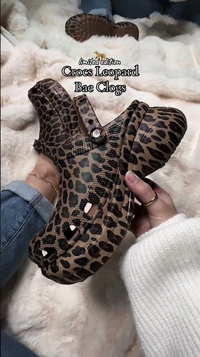🐆 NEW CROCS DROP, these leopard print bae platform clogs are everythingggg!!! #crocs #crocsbaeclog