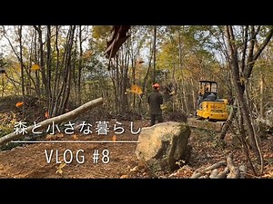 【森と小さな暮らしVlog #8 】秋の森/道をつくる / 木を伐る / 石を積む/ ジムニー /紅葉/薪ストーブ