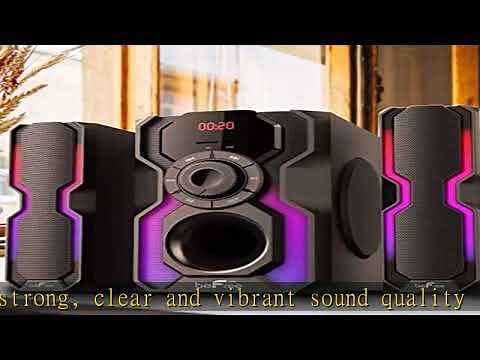 beFree Sound 2.1 Channel Bluetooth Multimedia Wired Speaker Shelf Stereo System with Reactive LED L