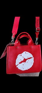 Betsey Johnson Small Tote Red Purse With White Lips Accent Crossbody Bag Fancy and Unique Handbag - Etsy