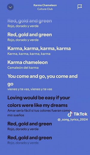 Karma Chameleon- Culture Club #songlyrics #music #fyp #foryou #spotify #lyrics #foryoupage #parati