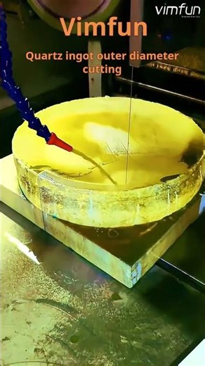 Quartz Ingot Diameter Shaping With Vimfan Diamond Wire Saw