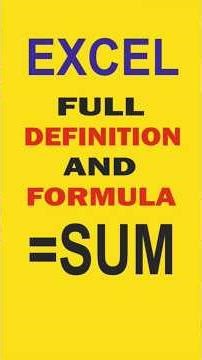 Excel Sum Formula