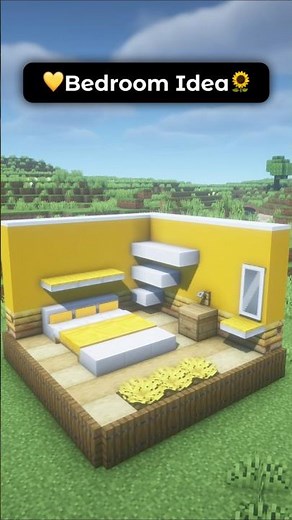 Simple Aesthetic Yellow Bedroom Design Idea In Minecraft! 🌻✨