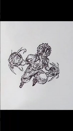 Akaza Stickman to Anime Drawing #demonslayer #akaza #animedrawing