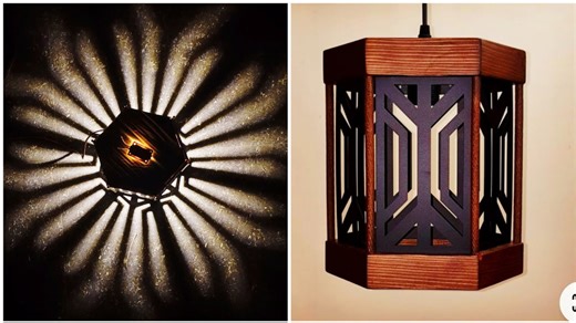 DIY roof hanging lantern and table lamp room decor