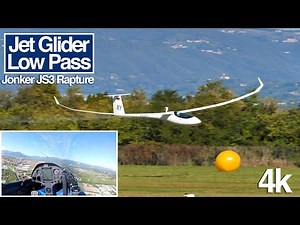 Jet Glider Low Pass at High Speed ✈ Jonker JS3 Rapture Turbine Sailplane with Sound