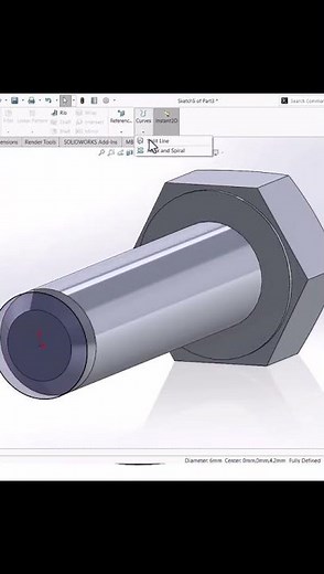 How To Design an ISO Screw Nut M6 in Solidwork | Quick Tutorial #solidworks #fasteners #screws