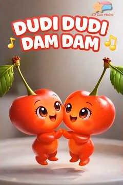 Dudi Dudi Dam Dam 🍒 Dancing Cherries | Cute Kids Rhyme Song #3danimation #3dcuteanime #kidslearning