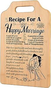 Bridal Shower & Wedding Gift - Cutting Board for Bride & Groom, Newlywed Gift