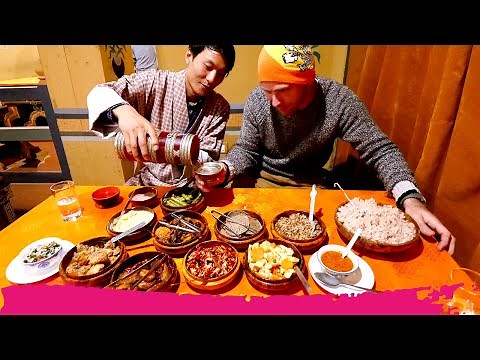 MASSIVE Bhutanese Food Dinner - 15+ Spicy Dishes! + Sightseeing in Thimphu | Bhutan