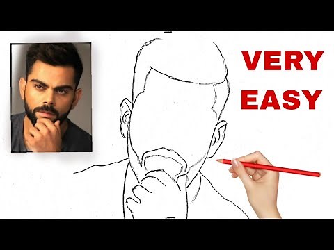 How to draw Virat Kohli Drawing step by step