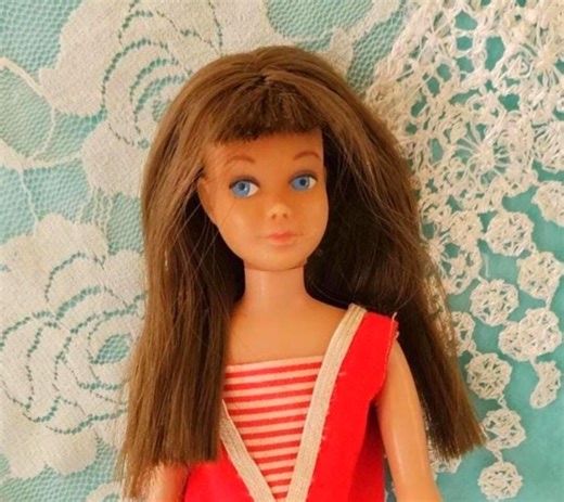 Vintage Brunette Barbie Skipper, 1964 Skipper Doll, Dark Brown Hair Skipper, Brownette Hair Skipper Doll, Original Red Swimsuit, SO PRETTY - Etsy