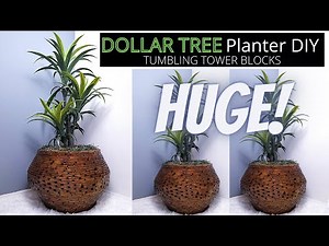 DOLLAR TREE DIY PLANTER USING WOOD TUMBLING TOWER BLOCKS / JENGA DIY