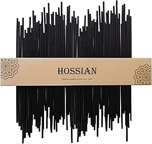 HOSSIAN 50PCS Reed Diffuser Stick- Diffuser Black Fiber Reed Sticks-10inch Black Diffuser Sticks- Reed Diffuser Refill for Reed Diffusers, Office Décor, Decoration