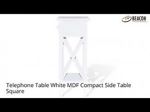 Telephone Table White MDF Compact Side Table Square