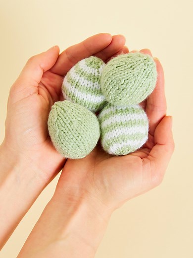 Knit these sweet Easter eggs with our free pattern