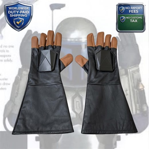 Boba Fett Cosplay Gloves: Mandalorian Leather Gauntlets - Etsy