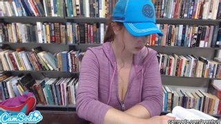 Lesbian Latina Secretly Stripping Big Tits College Library