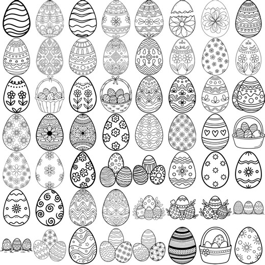 Easter Egg SVG Bundle, Cute Easter Egg Clipart Svg Png, Happy Easter Svg Files, Easter Egg Vector Design, Spring Cut & Cricut Silhouette - Etsy