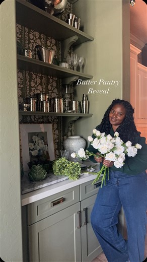 Destiny Alfonso on Instagram: "Yay! Our first #10yearhomerefresh project is done. A little personality was added to our butler pantry with a big dose of green. After 10 years our homes can start to feel a little dated an uninspiring . So it was nice to get back to my roots and dream, plan and DO! Comment PANTRY for all the links 🤍 🤍 So friends, what are we doing next?? #diy #beforeandafter #pantry #home #paint"