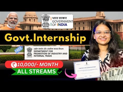 Internship at GOVT. Ministry ➤ DPIIT Internship for College Students | Any DEGREE | FREE certificate