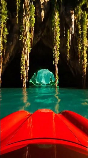 Thrilling Boat Ride into a MYSTERIOUS Glowing Cave! 🚤✨