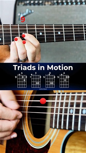 Triads in Motion - Guitar Chord Progression with Simple Melody #shorts