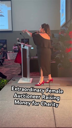 High energy female auctioneer raising money for a North Texas nonprofit organization! #auctioneer