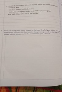 Consider the following two statements on power sharing and sele... | Filo