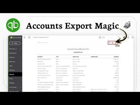 How to export chart of accounts from QuickBooks Online to Excel