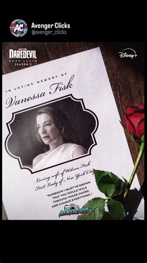 Vanessa Fisk’s tribute poster in Daredevil: Born Again! 🌹🕊️ #Daredevil #avengers #marvelstudios