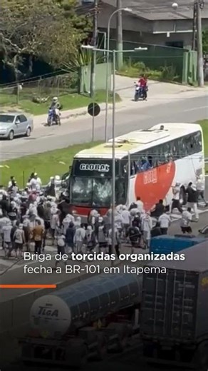 Briga entre torcedores de Santos e Inter em Itapema