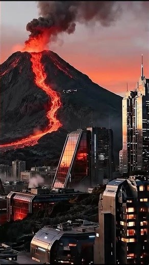 Futuristic Landscapes: The Volcano City of Tomorrow #shorts #viralshorts