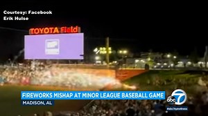 Video: Pyrotechnics at LA Angels minor league fireworks show launched straight into crowd