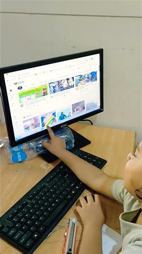 Abrish First time Using Computer