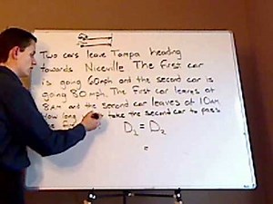 algebra - word problem - distance - example 1