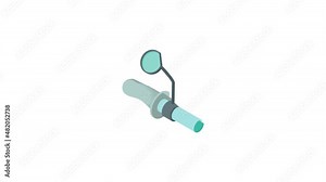 Handlebar of a bicycle with rear view mirror icon animation best cartoon object on white background