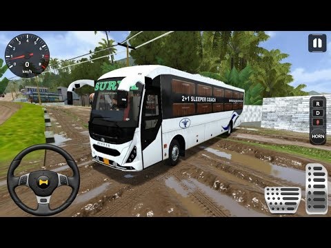 Volvo Eicher 13.5M Sleeper Bus | Extreme Muddy Off-Road Map 😱 | Bus Simulator Indonesia Gameplay