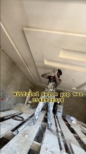POP ceiling installation in Ghana #home #foryou #interiordesign