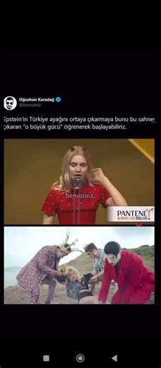 Epstein dosyası bağlamında, Aleyna Tilki’nin Emrah Karaduman’la yaptığı klipleri inceleyin. Klipte Aleyna, bir adada maskeli kişiler tarafından kaçırılıyor ve daha sonra onlara hizmet ediyor. Kostümlerdeki tek göz detaylarından stylinge, jest ve mimiklere kadar pek çok unsur sübliminal mesajlar içeriyor. Her şey ortada. #turkey🇹🇷