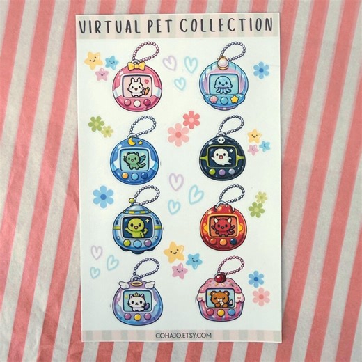 Virtual Pet Sticker Sheet for Journal and Scrapbook - Etsy
